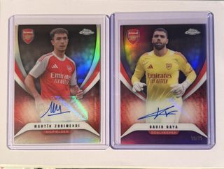 Topps Chrome Zubimendi Raya Auto Arsenal 59/75 card