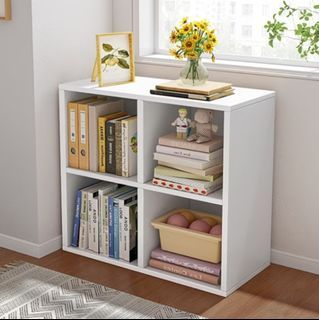 2 tier wooden bookshelf bookcase case cabinet A4 book storage display cabinet sturdy design for home study room office use