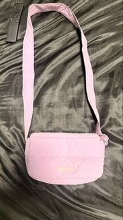 Beyond the vines, purple mini poofy bag