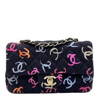 Chanel 2024 Rectangle Mini Flap Multi-colour Shoulder Bag in Fabric, Gold hardware