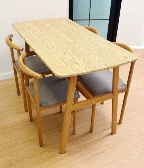 [CUSTOMER FAV] Nordic Wood Dining Table Set | Minimalist Look Study Table | Solid Wooden Surface | Home & Study | SG LOCAL | RAPID DELIVERY | Bedroom Setup | Ready Stock | Household Essential | ID 057 (Category: Tables & Sets) located in Singapore. Submitted by furnishspace (Listing ID 1457989392, Image 2). Description: 🌿 Timeless Simplicity Meets Everyday Function This clean-lined Nordic-style table is crafted from premium rubber wood with stur