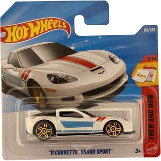 Hot Wheels - '11 Corvette Grand Sport - Then and Now 7/10 - JJK27 - Short Card - White - Mattel 2026 (189/250) - Chevrolet - 1:64 - Licensed Model