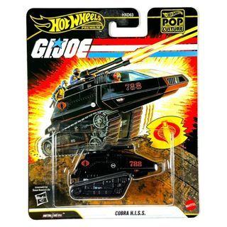Hot Wheels Cobra H.I.S.S. G.I. Joe Pop Calture Premium Series 1:64 Scale Collectible Die Cast Metal Toy Car Model with Rubber Real Riders