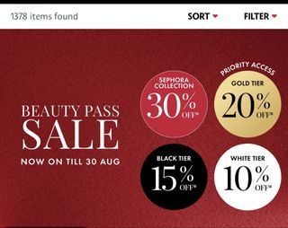 Sephora beauty pass sale Gold member 20-30% off (No commissions/ship to your address!)
