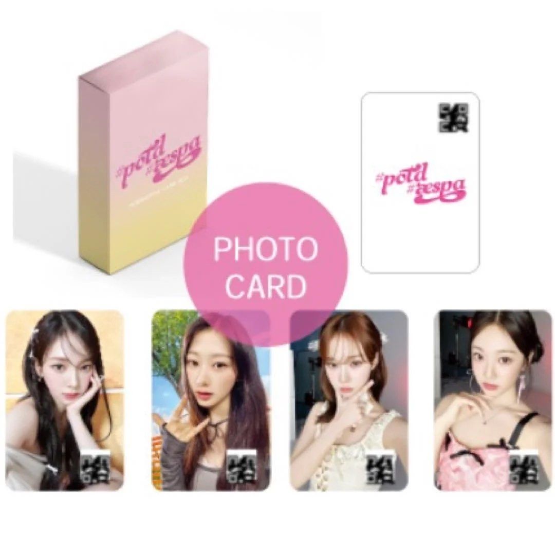 Aespa Potd Interactive Photocard Set 4pcs (Category: K-Wave Merchandise) located in Singapore. Submitted by opulence.global (Listing ID 1458216776, Image 1). Description: 4pcs Photocards per box.