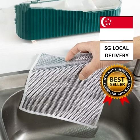 [FREE 🚚] 5 Pcs Metal Wire Cleaning Cloth Mesh Non-oiled Wipe Kitchen Stove Dish & Pot Cleaning Cloth Instead of (Category: Cleaning Tools & Supplies) located in Singapore. Submitted by goodstuffsg (Listing ID 1458163885, Image 1). Description: Color: silver silk cloth single layer Product Category: Dishtowels Specification: 20*20 cm Applicable object: pot/bowl Quantity: 5.