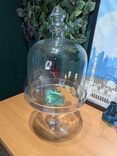 Glass Cloche Cake Stand with Pedestal Base