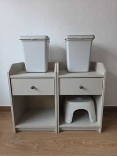 IKEA HAUGA Bedside Table / Nightstand – Beige (Excellent Condition)