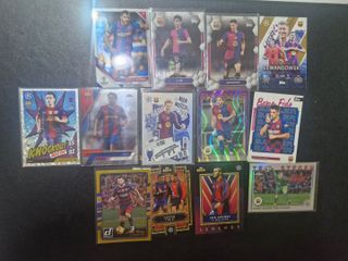 [$5 set] topps/panini barcelona refractor/inserts/base aguero xavi lewandowski trading cards lot