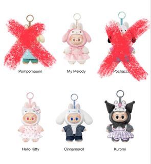 Clearance THE MONSTERS × Sanrio Characters Series-Vinyl Plush Pendant Blind Box hello kitty kuromi cinna melody