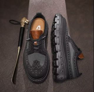 Men's Sneakers, Breathable Lightweight Casual Dress Walking Shoes, Soft Cushion Non Slip Platform Fashion