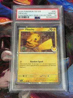 PSA 10 Pikachu 051/162 card