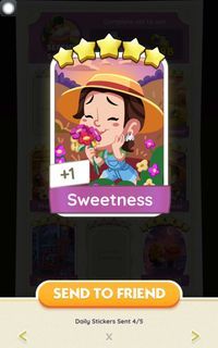 Sweetness 💜 monopoly go sticker card 5 star card