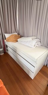 (Used 3 months) IKEA SLÄKT Bed Frame with Slats and Mattress