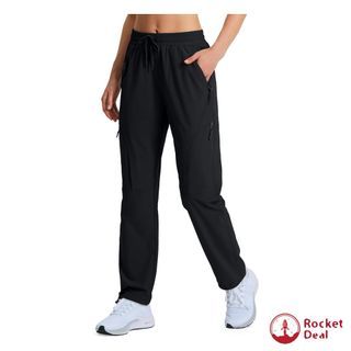 Women's Hiking Pants Quick Dry Lightweight Cargo Pants UPF 50 Water Resistant Zipper Pockets for Golf Travel Work Camping