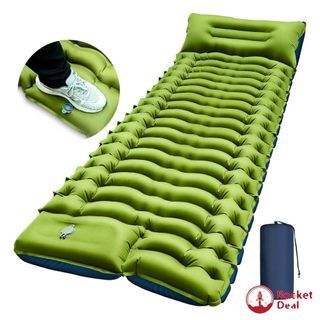 Yuzonc Camping Sleeping Pad, Ultralight Camping Mat with Pillow Built-in Foot Pump Inflatable Sleeping Pads Compact for Camping Backpacking Hiking Traveling Tent