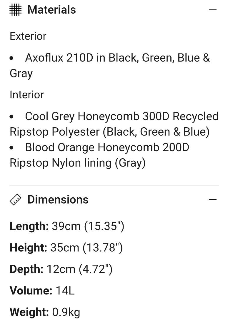 ALPAKA METRO TOTE ( 14L ) (Category: Backpacks) located in Singapore. Submitted by hadytoshi07 (Listing ID 1453581115, Image 7). Description: GREEN AXOFLUX 210D 10/10 EXCELLENT CONDITION.