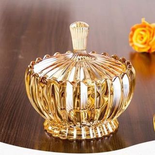 Rainbow Glass Candy Jar with Lid 15cm x 15cm