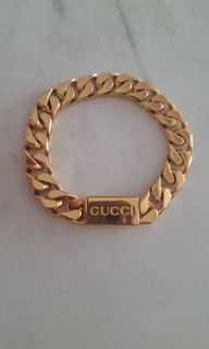 Authentic Gucci Unisex Gold Plated Cuban Link Bracelet