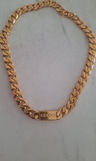 Authentic Gucci Unisex Gold Plated Cuban Link Necklace