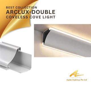 Coveless Cove Light Arclux-Double LED Strip Lightings Aluminium Profile 1M ONLY BTO Condo