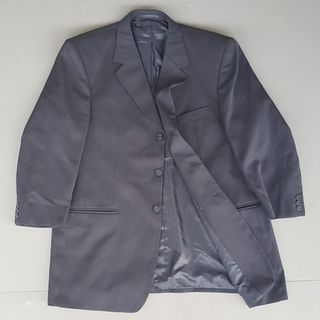 HALLENSTEINS Men’s Collection, Black Tuxedo, Single Breasted Suits, Distinctive Western Styled Yokes, Padded Shoulder Coat, Two Front Buttons, Designer Tailored Blazer, Extra LARGE Topcoat, Overcoat, Business Wear, Outerwear, Timeless Classic