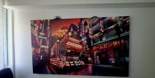 Large Neon Tokyo Dekotora Truck Canvas Wall Art - Cyberpunk Japan City