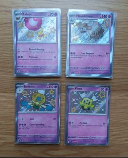 Rabsca Houndstone Drifblim Flittle Shiny Paldean Fates Pokemon Pokémon Cards