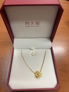 999 Gold Chow Tai Fook Gold Necklace with Roman Numeral Pendant