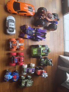 Assorted Toy Cars and Monster Trucks Bundle