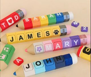 CHILDREN'S DAY GIF5 3D CLICKER FIDGET CUSTOM NAME PERSONALIZED PENCIL SHAPE GRADUATION GIFT STUDENT BIRTHDAY SOUVENIR PARTY FAVOR CLASS PRESENT COLLEAGUE FAREWELL NURSE STATIONARY ART KEY CHAIN CLICKABLE
