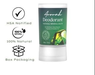 Crystal Deodorant Stick 120g | Unscented Natural Body Deodorant | 24-Hour Odor Protection