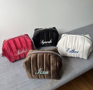 EMBROIDERY POUCH MAKE UP PERSONALIZED BRIDESMAID GIFT WEDDING FAVOR FAREWELL COLLEAGUE RESIGN GIFT NURSE MAKE UP BAG TRAVEL POUCH GRADUATION GIFT BIRTHDAY PARTY SOUVENIR