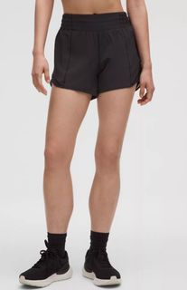 lululemon Hotty Hot High-Rise Lined Short 4" Size 6 (Black and Light Pink)
