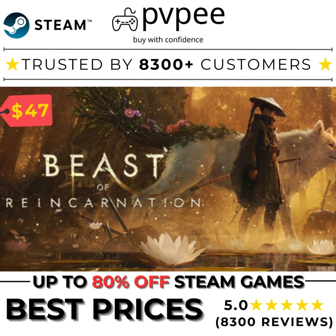 Beast of Reincarnation [Steam Games] (Category: Others) located in Singapore. Submitted by pvpee (Listing ID 1453733804, Image 1). Description: Standard Edition - $47 Deluxe - ➜ Able to get on your steam account ➜ You will own a copy of the game on steam, not by family sharing ➜ Exactly the same as purchasing from steam (able to see game under your licenses) ➜ NOT activated by powershell or third-party softwares, beware of codes activated through