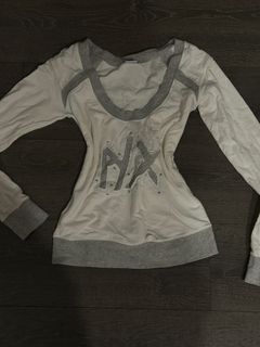 armani exchange scoop neck top