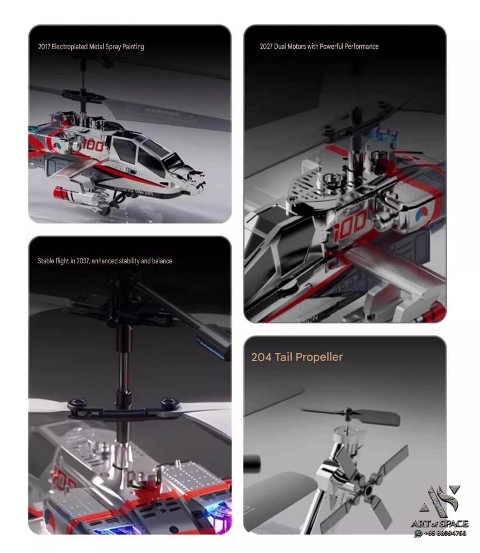 Captain Abao - Remote Control Helicopter Toy for Boys S[354515] (Category: Remote Control Toys) located in Singapore. Submitted by space_craft (Listing ID 1453990298, Image 10). Description: 📝 Overview This RC Apache helicopter features a Coast Guard livery, 2.4G remote control, and a modular 500 mAh USB battery for up to 10 minutes of flight. It includes barometric altitude hold, intelligent speed control, and multi-color LED lights. The set co