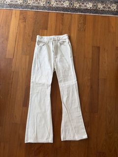 Cream High Waisted Flare Jeans
