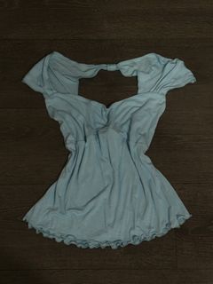 light blue babydoll top