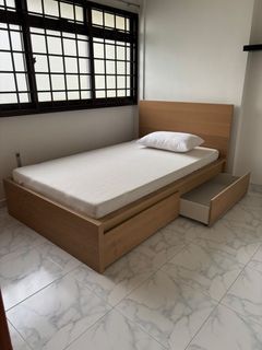 IKEA MALM & BED FRAME WITH STORAGE BOX