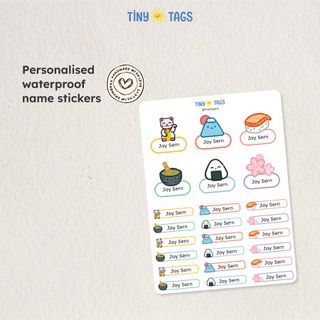 Japan | Personalised Waterproof Name Stickers (Multiple sizes available)