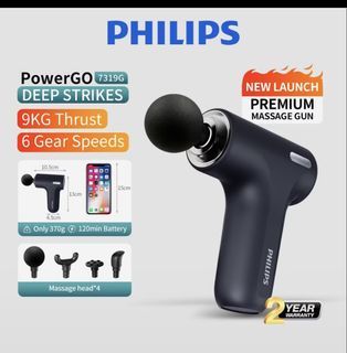 Philips PowerGO 7319G Deep Strikes Massage Gun - 9KG Thrust