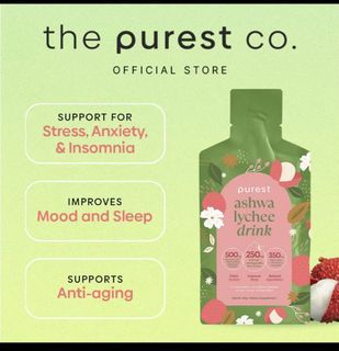The Purest Co. Ashwa Lychee Drink - Stress, Sleep, Anti-aging