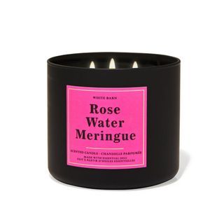 🌿 [still available] Brand New Bath & Body Works White Barn Rose Water Meringue 3-Wick Scented Candle 45 Hours, Retail Price $51