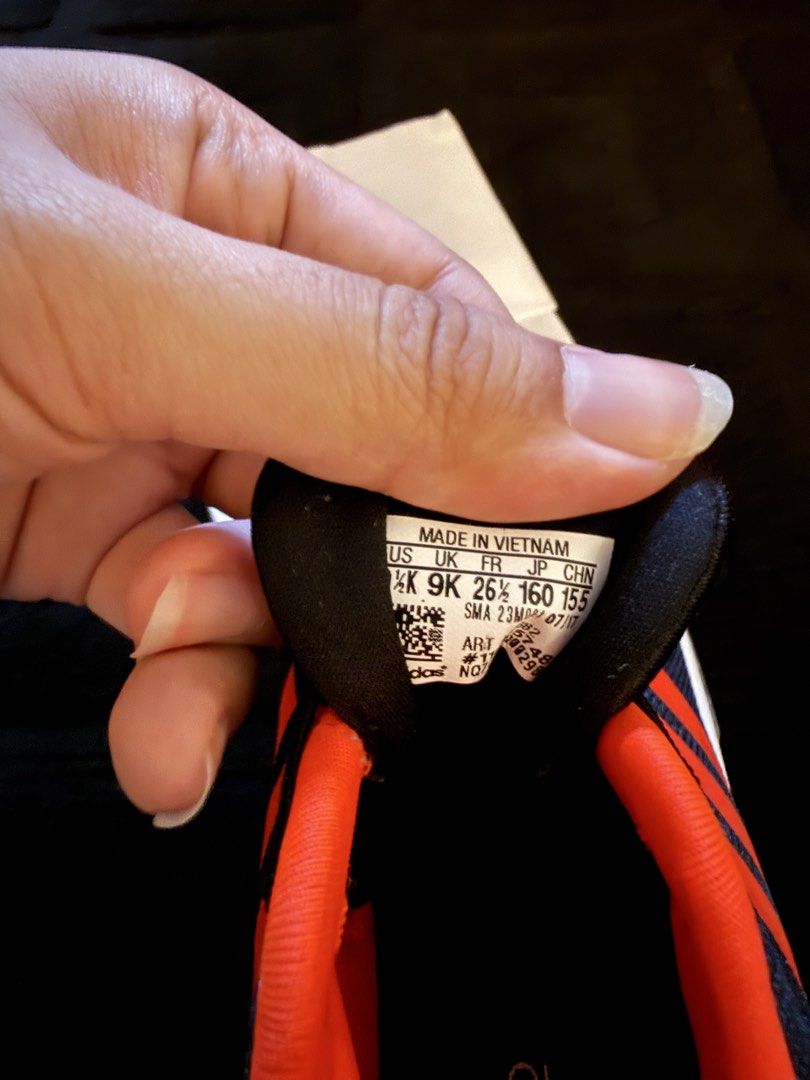 Adidas Cloudfoam Racer TR Kid sneakers (Category: Babies & Kids Fashion) located in Singapore. Submitted by tiltedmaomi (Listing ID 1454739940, Image 5). Description: Adidas Cloudfoam Racer TR Kid sneakers (black and red) Size: US 9.5K, UK 9K, 15.7cm - for toddlers between age 0-4 - worn a few times - outsole relatively clean as seen in the pictures - meetup @ Avila Gardens (no additional charge) - meetup @ Tamp East MRT (+ $1.00) .