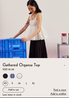 Atlas Kind Gathered Organza Top in White