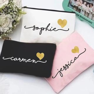 CHILDREN'S DAY GIFT POUCH NAME CUSTOM PERSONALIZED BRIDESMAID GIFT MAKE UP BAG STATIONARY POUCH ZIPPER  BIRTHDAY SOUVENIR FAREWELL GIFT NURSE PARTY FAVOR