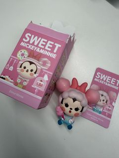 Popmart Disney Sweet Mickey & Minnie Mouse Blind Box Figure - Cotton Candy Minnie Figurine Display 