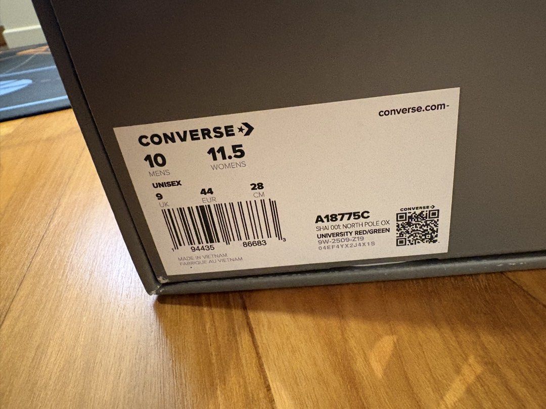 WTT/WTS Converse SHAI 001 Winter-Red 🚨tags harden 361 rigorer ar joker kobe dame sabrina lining wow lebron adidas ae gt cut 1 2 3 4 5 6 7 8 9 10 11 12 13 14 encore (Category: Sneakers) located in Singapore. Submitted by jazrr (Listing ID 1457461678, Image 8). Description: FAKE PRICE SELLING 150! shai 001 red US10, fits long so perfect if your TTS is us10.5. used few times, selling for a steal, dm for pics,open to elite bags or other shoes us10.5