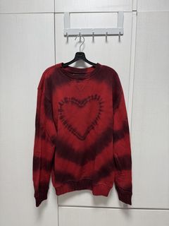 Amiri AW17 Red Heart Tie Dye Sweater Size L